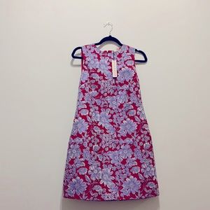 Alice + Olivia size 6, red and purple/blue floral cocktail dress
